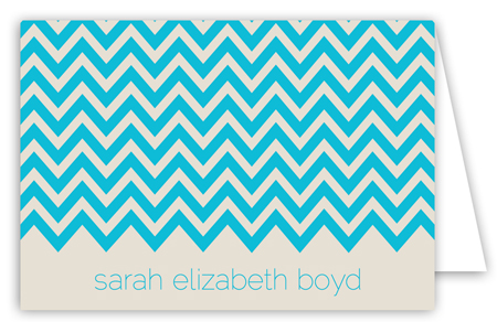 Ocean Chevron Folded Note Card