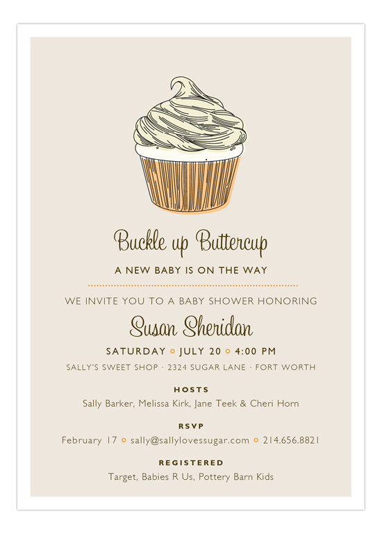 Orange Buckle Up Buttercup Invitation