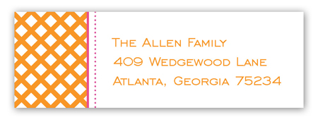 Orange Garden Trellis Address Label