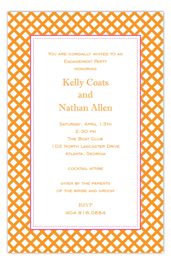 Orange Garden Trellis Invitation