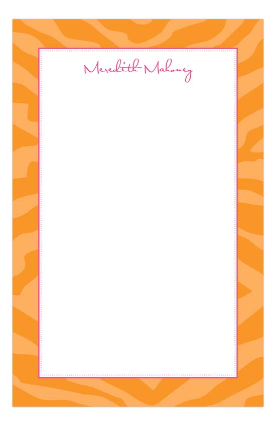 Orange Zebra Stripes Notepad