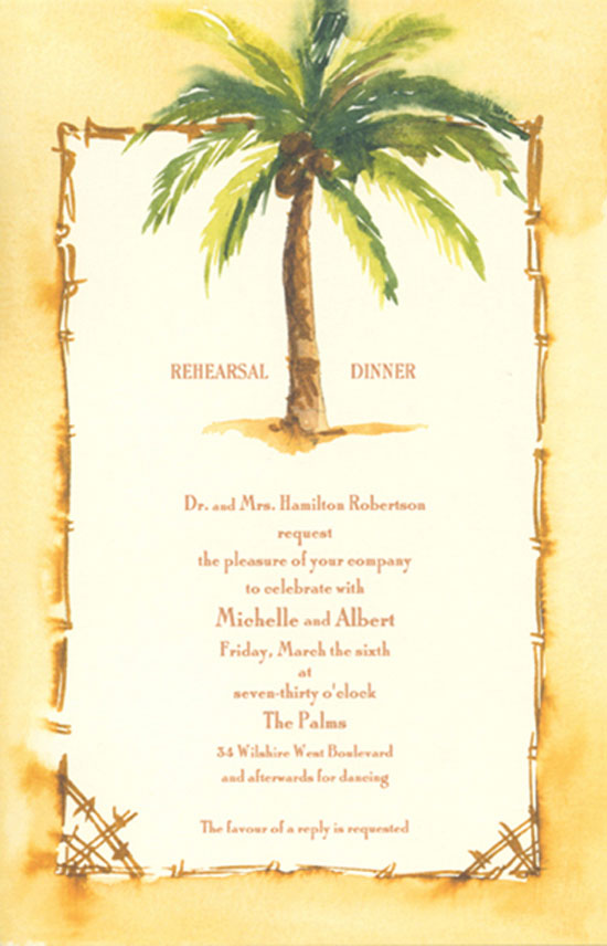 Coconut Palm Beach Luau Invitations