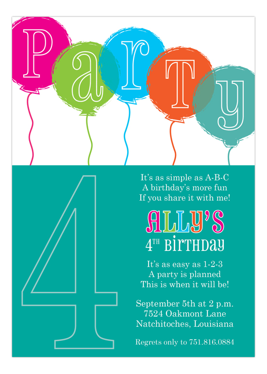 Party Balloons Invitation