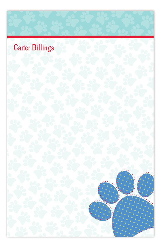 Paw Print Notepad Dog Stationery