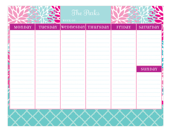 Flower Power Calendar Pad