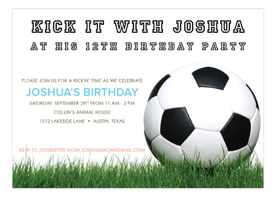 Soccer Ball on Grass Invitation