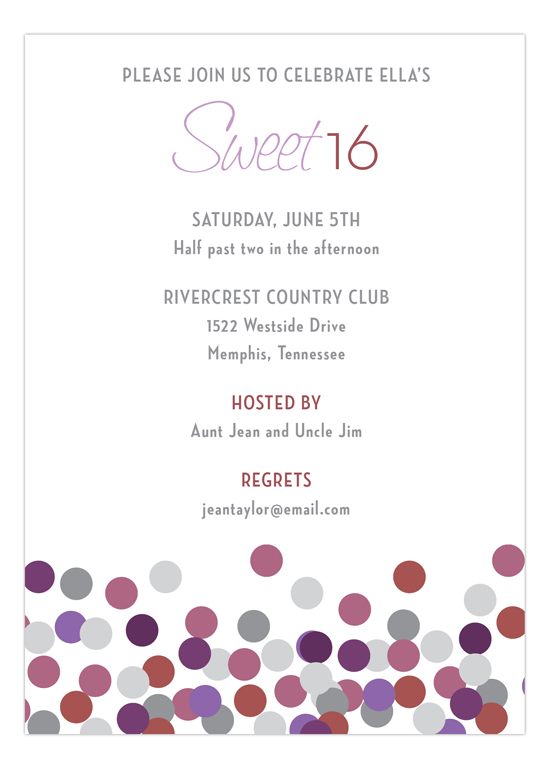 Marsala Confetti Party Invitation