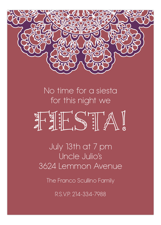 Marsala Fiesta Lace Party Invitation