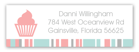 Mint and Gray Cupcake Address Label