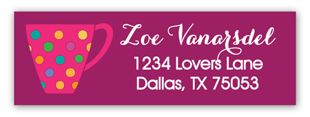 Pink Cup of Tea Address Label