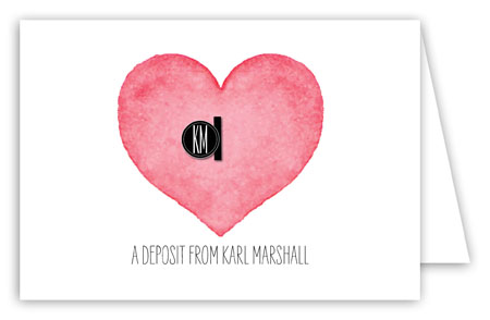 Heart Deposit Folded Note Card