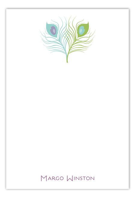 Peacock Feather Flat Note Card