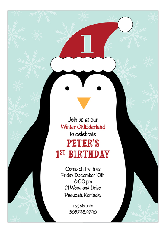 penguin-winter-party-1st-birthday-invitations