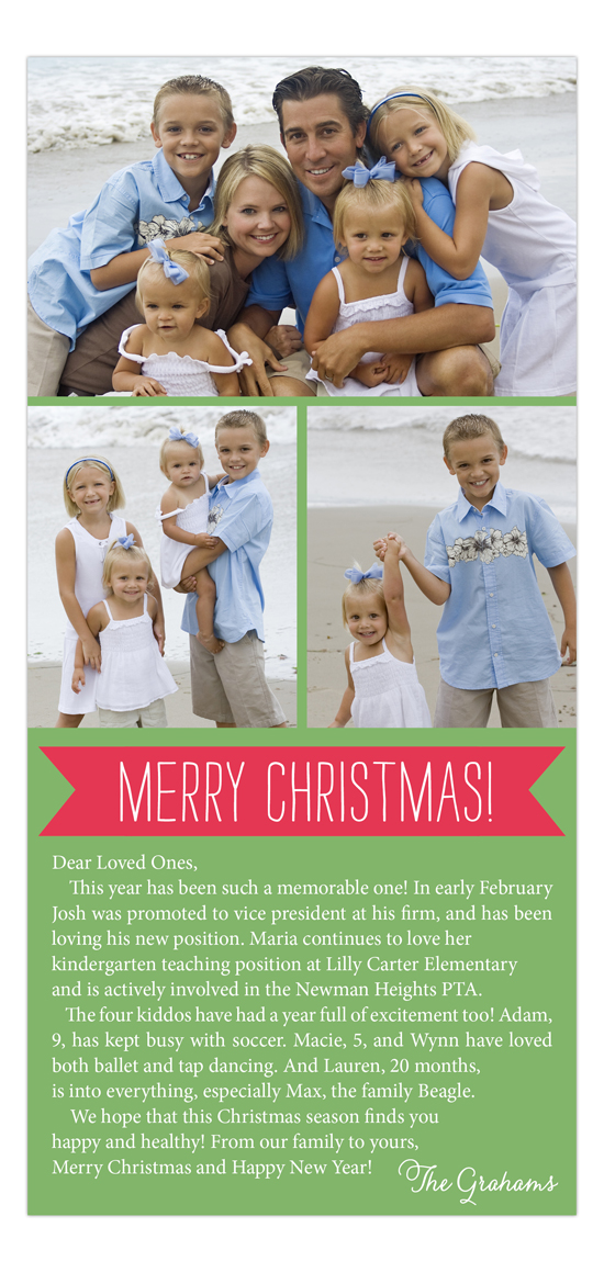 Pennant Christmas Letter Photo Card