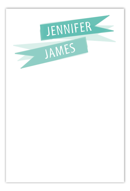 Pennant Turquoise Flat Note Card
