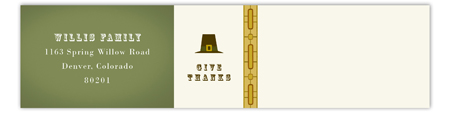 Pilgrim Hat Envelope Wrap Label