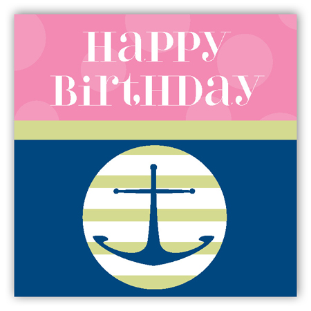 Pink Anchors Away Gift Tag