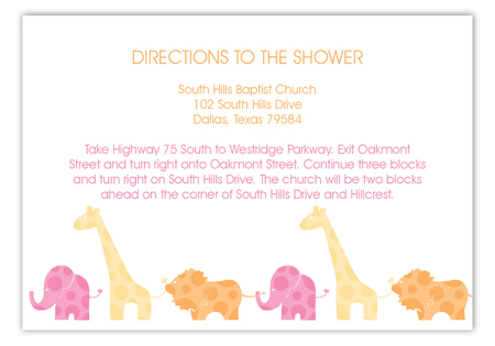 Pink Animal Monogram Enclosure Card