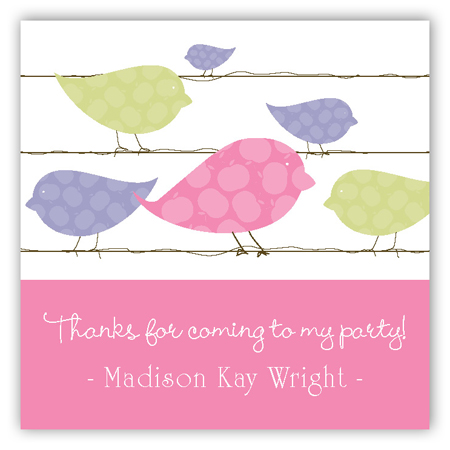 Pink Birds on a Wire Gift Tag