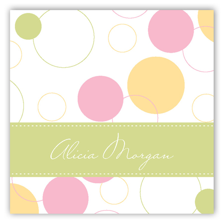 Pink Bubble Dots Square Sticker