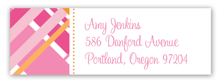 Pink Classic Plaid Address Label