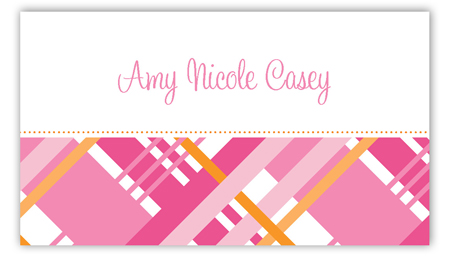 Pink Classic Plaid Calling Card