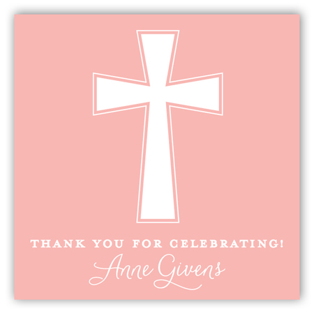 Pink Cross Banner Gift Tag