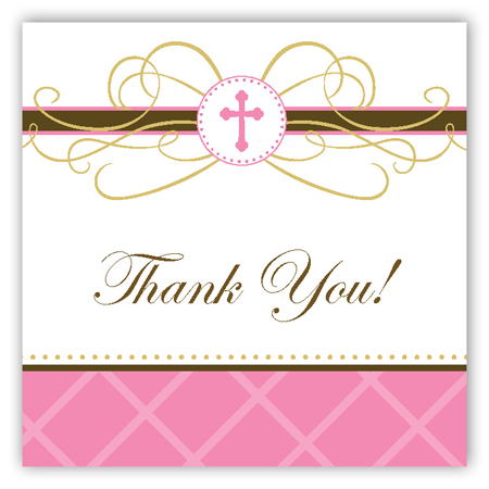 Pink Cross Pendant Gift Tag