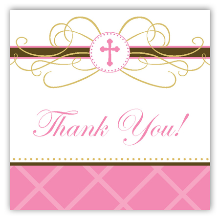 Pink Cross Pendant Square Sticker