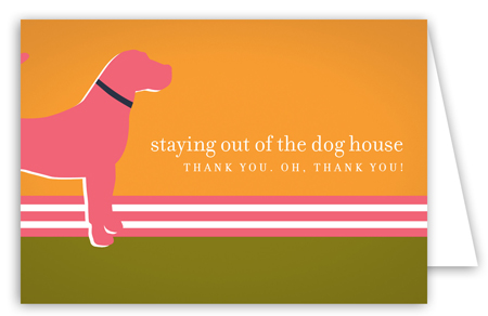 Pink Dog Days Note Card