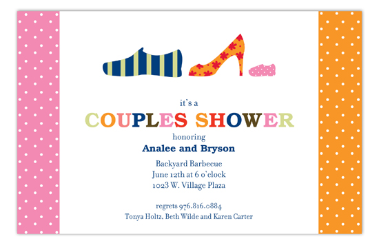 Pink Family Shoes Invitation