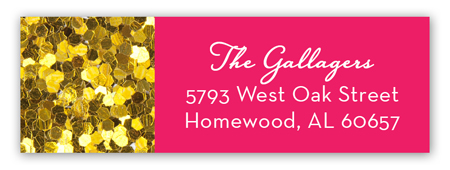 Pink Glitter Sixteen Address Label