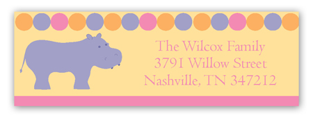 Pink Hippos Address Label