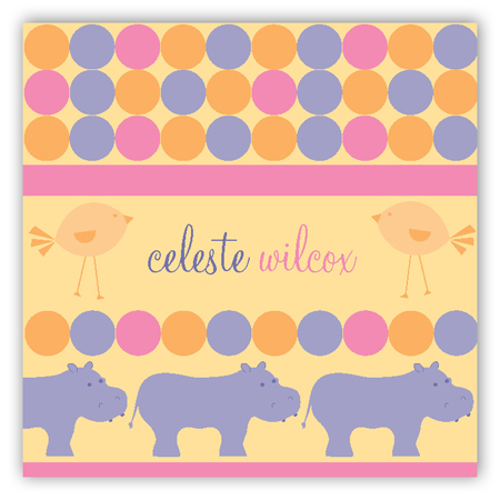 Pink Hippos Gift Tag