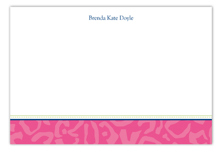Pink Leopard Flat Note Card