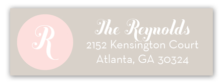 Pink Monogram Cross Address Label