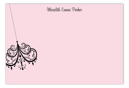 Pink Party Lights Flat Note Card