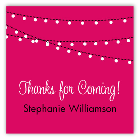 Pink Party Lights Square Sticker