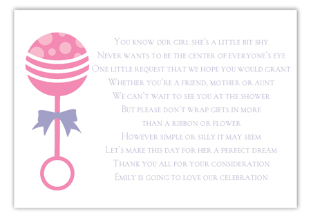 Pink Rattle Enclosure Card