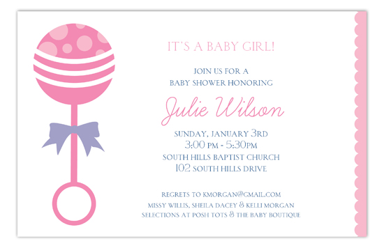 pink-rattle-invitation-pddd-np58bs8096 Polka Dot Invitations Invitations