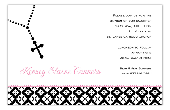 Pink Rosary Beads Invitation