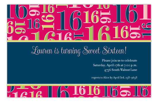 Pink Sixteen Candles Sweet 16 Invitation