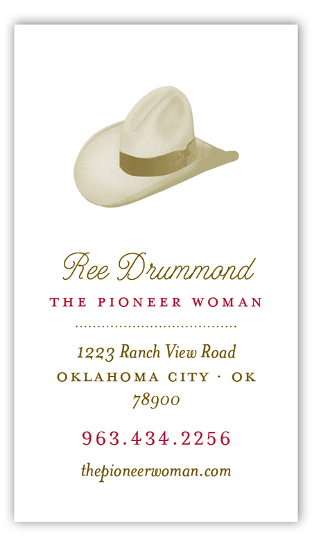 Pioneer Days Hat Calling Card