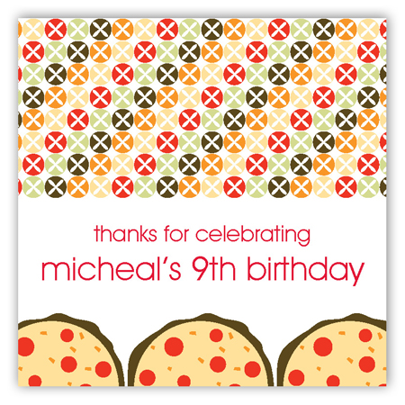 Pizza Party Pattern Square Sticker