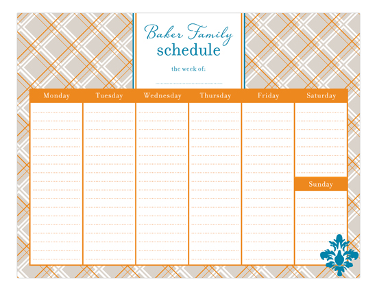 Plaid Damask Pop Calendar Pad