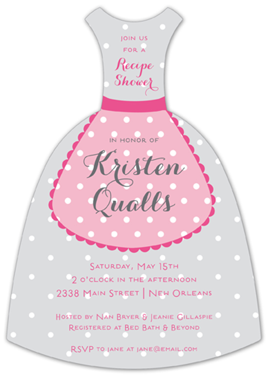 Polka Dot Apron Wedding Dress Invites