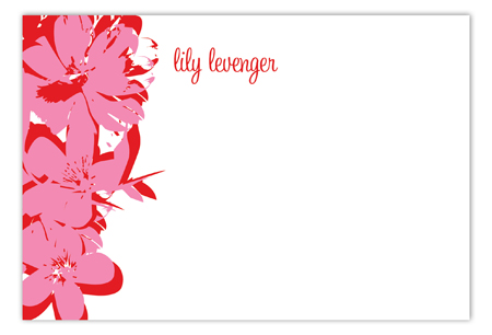 Pop Art Flowers Pink Flat Note Card