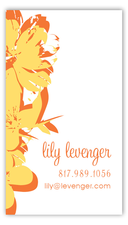 Pop Art Flowers Yellow Calling Card