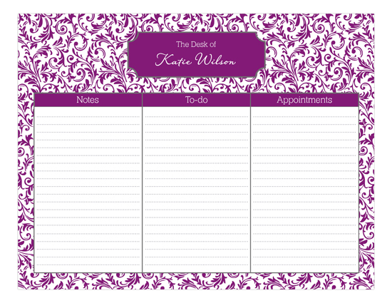 Pretty in Purple Daily Calendar Pad
