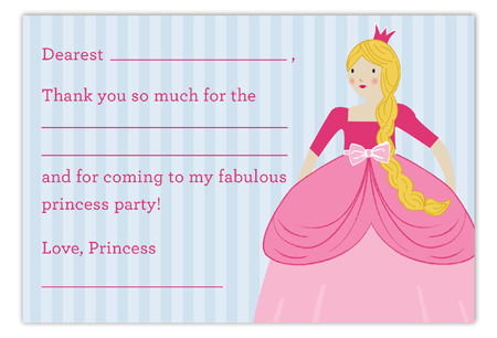 Princess Party Blonde Flat Note Card